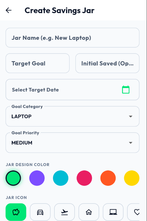 SaveJar Create Savings Jar Screenshot